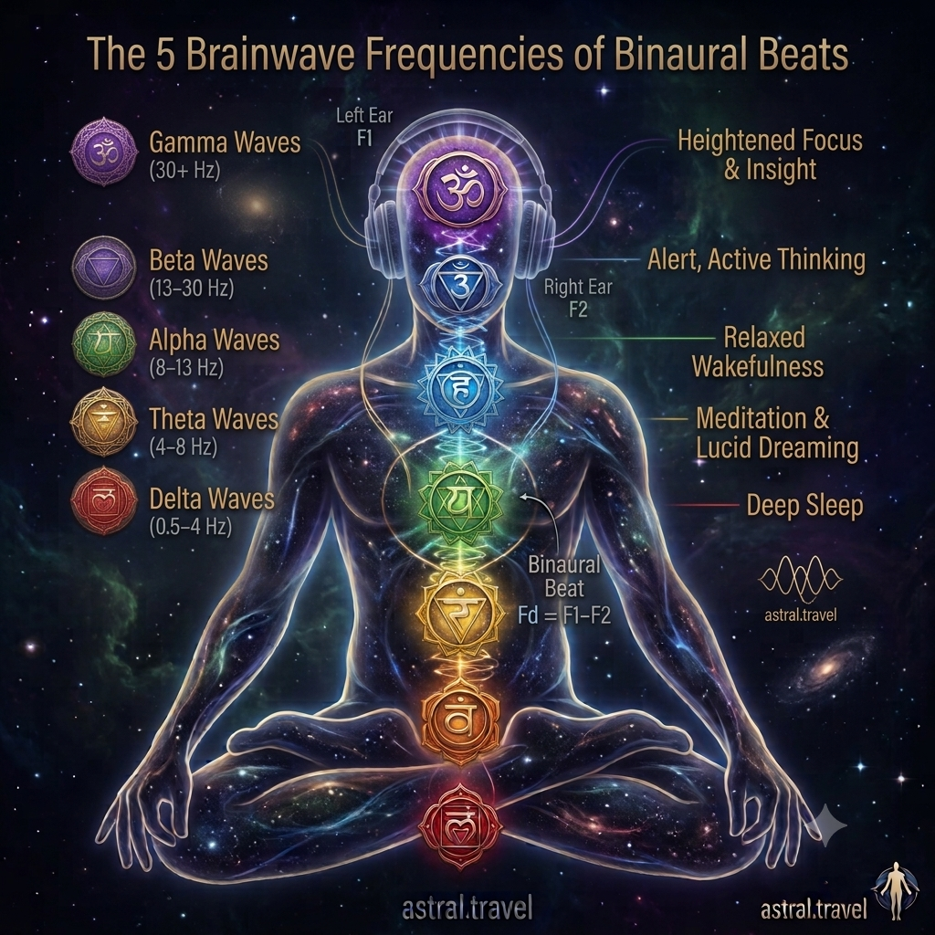binaural beats brainwave frequencies chart